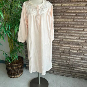 Sarah Bentley Light Pink Embroidered Lace Modest Nightgown Size XL